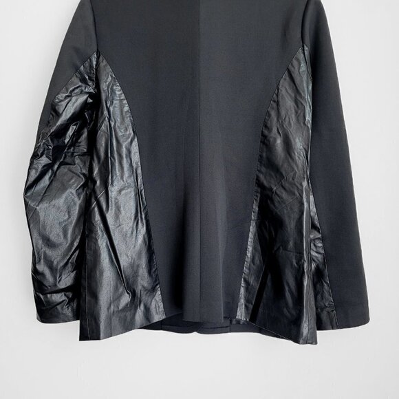 NWT Redwood Court Black Cotton Faux Leather Trim Blazer - Picture 9 of 11